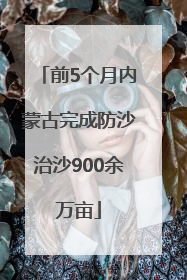 前5个月内蒙古完成防沙治沙900余万亩