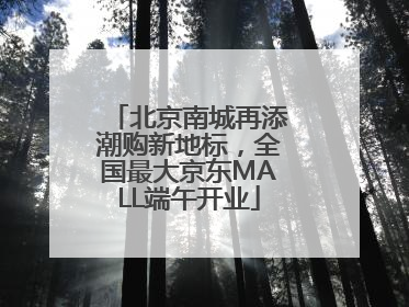 北京南城再添潮购新地标，全国最大京东MALL端午开业