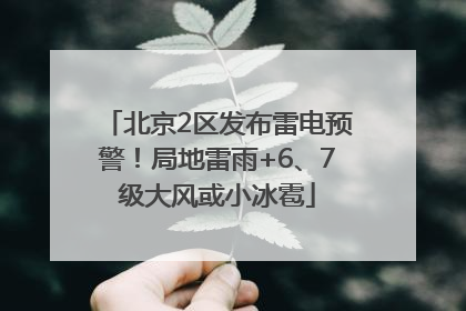 北京2区发布雷电预警！局地雷雨+6、7级大风或小冰雹
