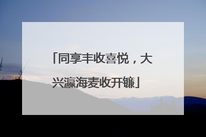 同享丰收喜悦，大兴瀛海麦收开镰