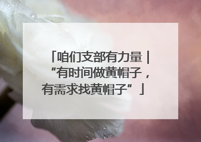 咱们支部有力量｜“有时间做黄帽子，有需求找黄帽子”