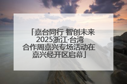 嘉台同行 智创未来 2025浙江·台湾合作周嘉兴专场活动在嘉兴经开区启幕