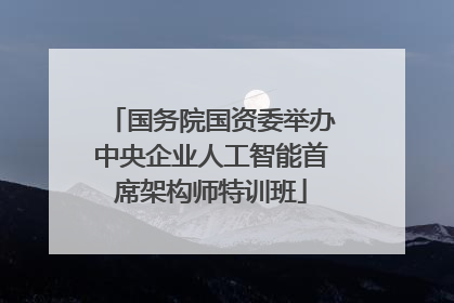 国务院国资委举办中央企业人工智能首席架构师特训班
