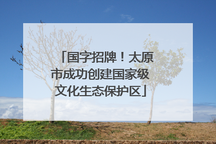 国字招牌！太原市成功创建国家级文化生态保护区