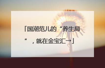 国潮范儿的“养生局”，就在金宝汇→