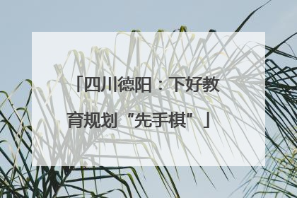 四川德阳：下好教育规划“先手棋”