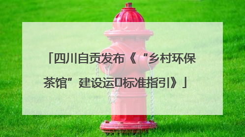四川自贡发布《“乡村环保茶馆”建设运⾏标准指引》