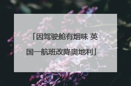 因驾驶舱有烟味 英国一航班改降奥地利