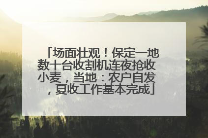 场面壮观！保定一地数十台收割机连夜抢收小麦，当地：农户自发，夏收工作基本完成