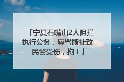 宁夏石嘴山2人阻拦执行公务，辱骂撕扯致民警受伤，拘！