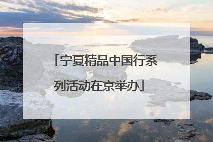 宁夏精品中国行系列活动在京举办