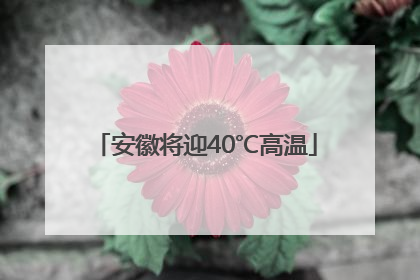 安徽将迎40℃高温