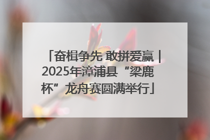 奋楫争先 敢拼爱赢｜2025年漳浦县“梁鹿杯”龙舟赛圆满举行