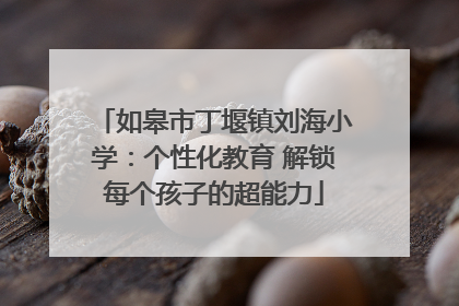 如皋市丁堰镇刘海小学：个性化教育 解锁每个孩子的超能力