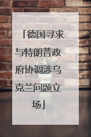 德国寻求与特朗普政府协调涉乌克兰问题立场