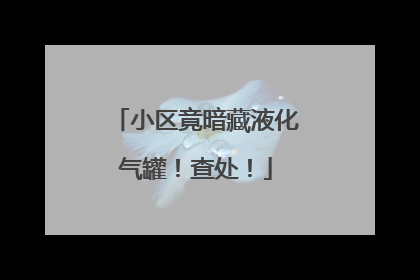 小区竟暗藏液化气罐！查处！