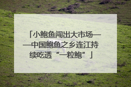 小鲍鱼闯出大市场——中国鲍鱼之乡连江持续吃透“一粒鲍”