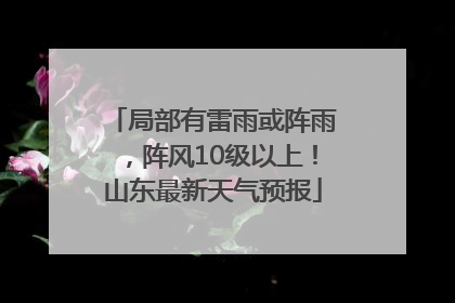 局部有雷雨或阵雨，阵风10级以上！山东最新天气预报
