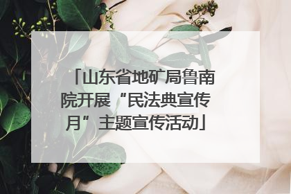 山东省地矿局鲁南院开展“民法典宣传月”主题宣传活动