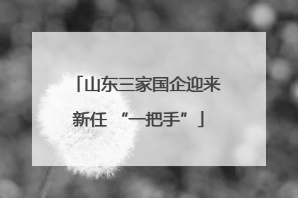 山东三家国企迎来新任 “一把手”