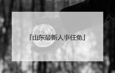 山东最新人事任免