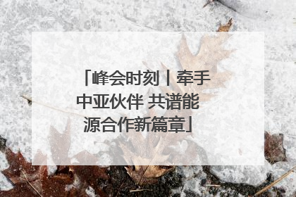 峰会时刻丨牵手中亚伙伴 共谱能源合作新篇章