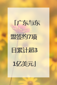 广东与东盟签约7项目累计超31亿美元