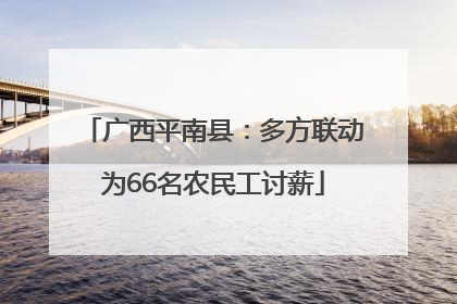广西平南县：多方联动为66名农民工讨薪