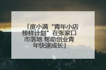 度小满“青年小店榜样计划”在张家口市落地 帮助创业青年快速成长