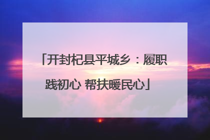 开封杞县平城乡：履职践初心 帮扶暖民心