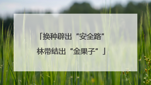 换种辟出“安全路” 林带结出“金果子”