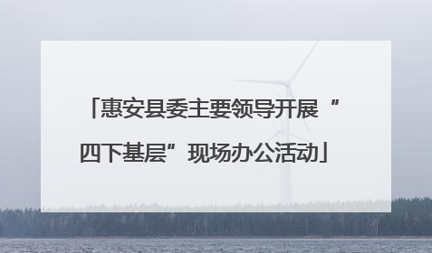 惠安县委主要领导开展“四下基层”现场办公活动