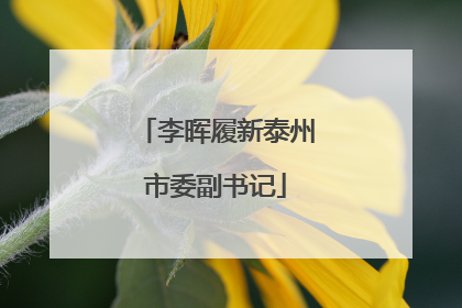 李晖履新泰州市委副书记