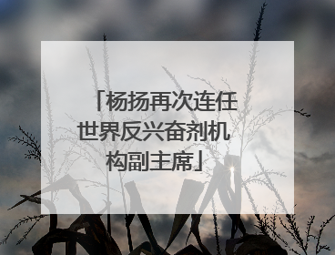 杨扬再次连任世界反兴奋剂机构副主席