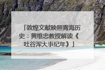 敦煌文献映照青海历史：黄维忠教授解读《吐谷浑大事纪年》