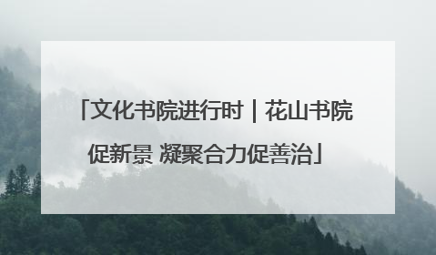 文化书院进行时｜花山书院促新景 凝聚合力促善治