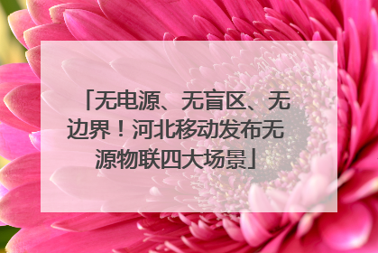 无电源、无盲区、无边界！河北移动发布无源物联四大场景