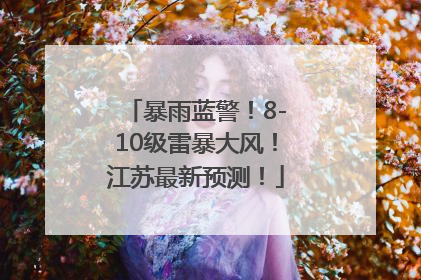 暴雨蓝警！8-10级雷暴大风！江苏最新预测！