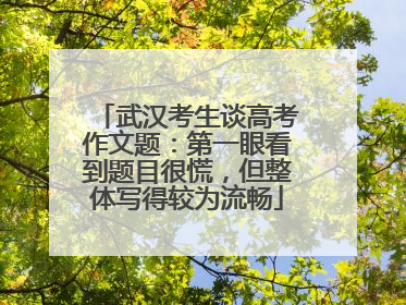 武汉考生谈高考作文题：第一眼看到题目很慌，但整体写得较为流畅