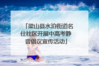 梁山县水泊街道名仕社区开展中高考静音倡议宣传活动