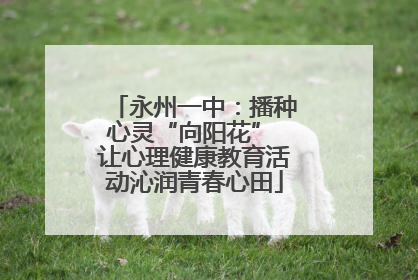 永州一中：播种心灵“向阳花” 让心理健康教育活动沁润青春心田