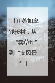 江苏如皋钱长村：从“卖草坪”到“卖风景”