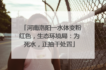 河南洛阳一水体变粉红色，生态环境局：为死水，正抽干处置