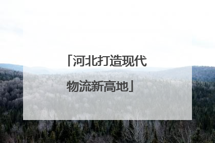 河北打造现代物流新高地