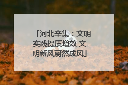 河北辛集：文明实践提质增效 文明新风蔚然成风