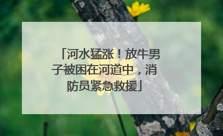 河水猛涨！放牛男子被困在河道中，消防员紧急救援