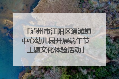 泸州市江阳区通滩镇中心幼儿园开展端午节主题文化体验活动