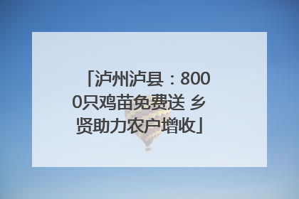 泸州泸县：8000只鸡苗免费送 乡贤助力农户增收