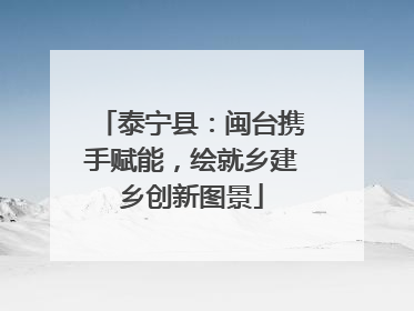 泰宁县：闽台携手赋能，绘就乡建乡创新图景