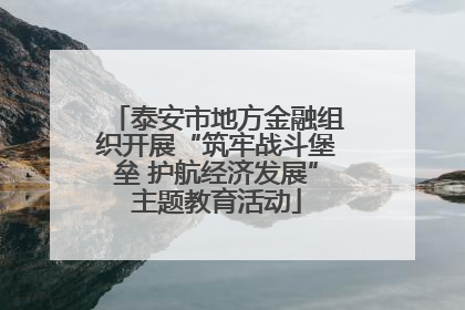 泰安市地方金融组织开展“筑牢战斗堡垒 护航经济发展”主题教育活动